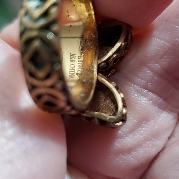 SOLD Amy Kahn Russell butterfly enamel ring solid bronze vintage Timeless! - Picture 8 of 9